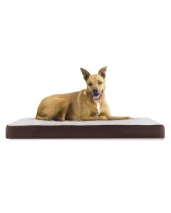FurHaven Faux Sheepskin & Suede Memory Foam Pet Bed - Espresso