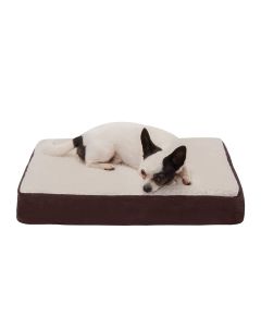  FurHaven Faux Sheepskin & Suede Deluxe Pillow Pet Bed - Espresso