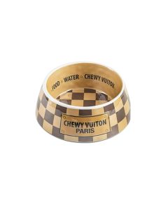 Haute Diggity Dog Chewy Vuiton Dog Bowl - Checker