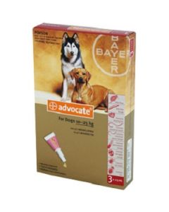 Advantage Multi (Advocate) for Dogs - 23 - 55 lbs - RED - 3 tubes