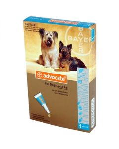 Advantage Multi (Advocate) for Dogs - 9 - 22 lbs - TEAL - 3 tubes 