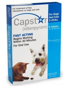 Capstar for Cats & Small Dogs 2 - 25 lbs - BLUE - 6 tablets