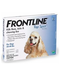 Frontline Spot On (Top Spot) for Dogs - 23 - 44 lbs - BLUE - 3 tubes