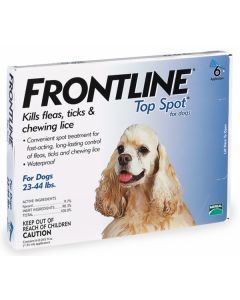 Frontline Spot On (Top Spot) for Dogs - 23 - 44 lbs - BLUE - 6 tubes