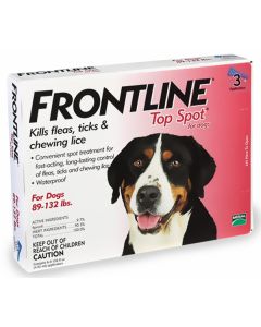 Frontline Spot On (Top Spot) for Dogs - 89 - 132 lbs - RED - 3 tubes