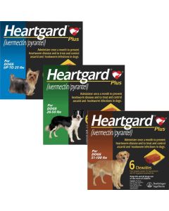 Heartgard Plus for Dogs - under 25 lbs - BLUE - 6 Pack chewables