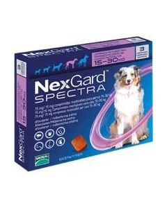 NexGard Spectra for Large Dogs - 33 - 66 lbs - PURPLE - 3 tablets