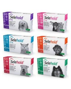 Selehold (aka Revolution) for Dogs - 21 - 40 lbs - RED - 3 tubes