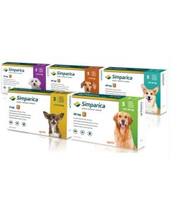 Simparica for Medium Dogs - 11 - 22 lbs - ORANGE - 3 tablets